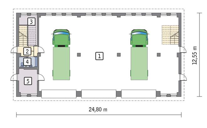 Budynek garażowo-magazynowy z poddaszem mieszkalno-gospodarczym GMC27b