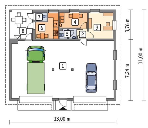 Budynek garażowo-magazynowy z częścią pomocniczą GMC29