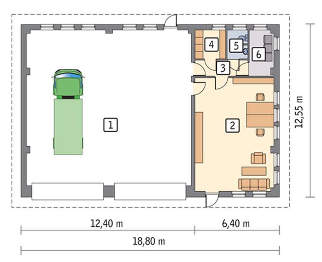Budynek garażowo-magazynowy z pom. pomocniczymi GMC30