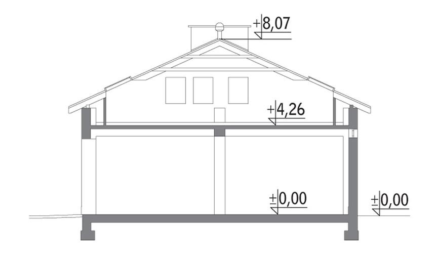 Budynek garażowo-magazynowy z pom. pomocniczymi i poddaszem użytkowym GMC30b
