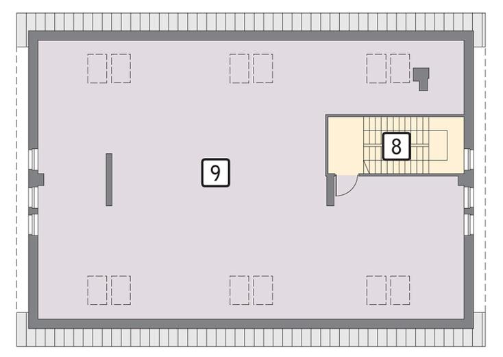 Budynek garażowo-magazynowy z pom. pomocniczymi i poddaszem użytkowym GMC30b
