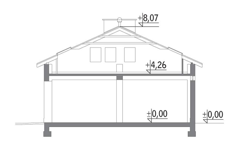 Budynek garażowo-magazynowy z pom. pomocniczymi  i poddaszem użytkowym GMC30c