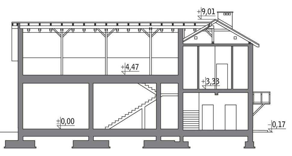 Budynek garażowo-magazynowy z pom. pomocniczymi GMC31a