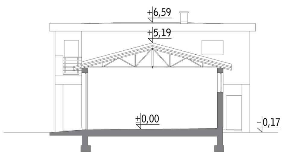 Budynek garażowo-magazynowy z cześcią mieszkalną GMC44