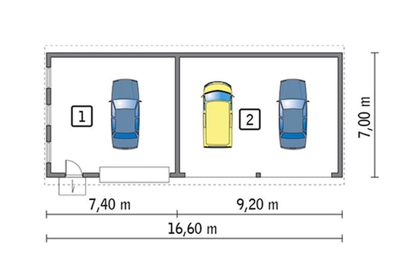 Budynek garażowo-magazynowy z wiatą GMC48c