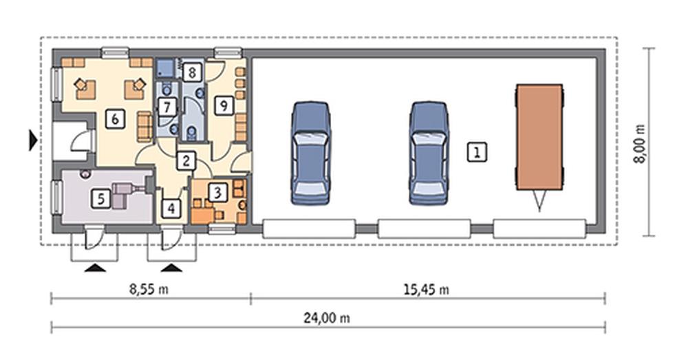 Budynek garażowo-magazynowy z pom. pomocniczymi GMC50