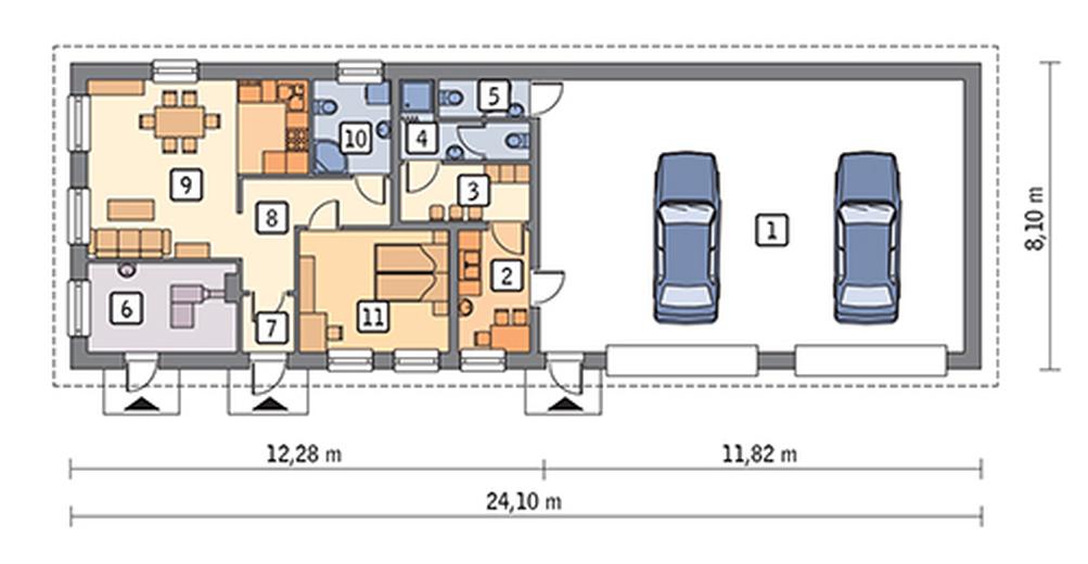 Budynek garażowo-magazynowy z częścią mieszkalną i pom. pomocniczymi GMC50a