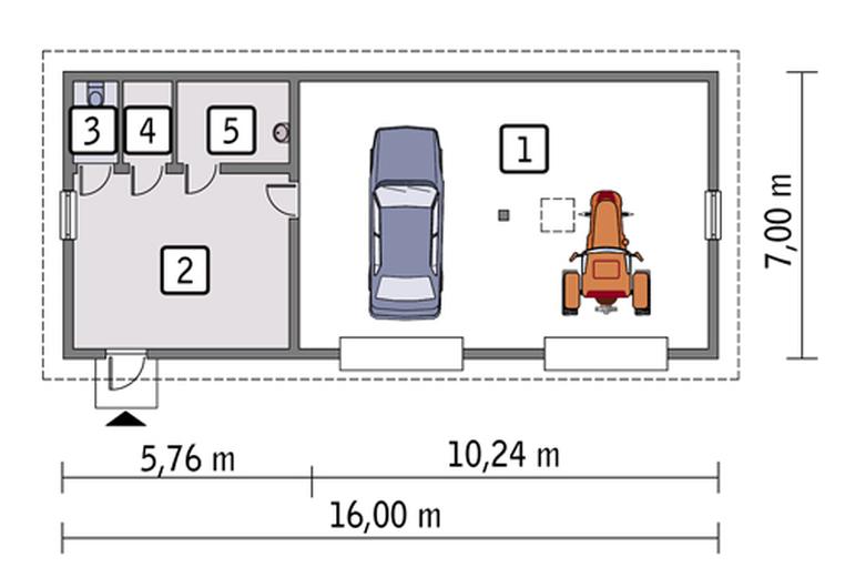 Budynek garażowo-magazynowy z pom. pomocniczymi GMC51a