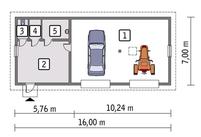 Budynek garażowo-magazynowy z pom. pomocniczymi GMC51a