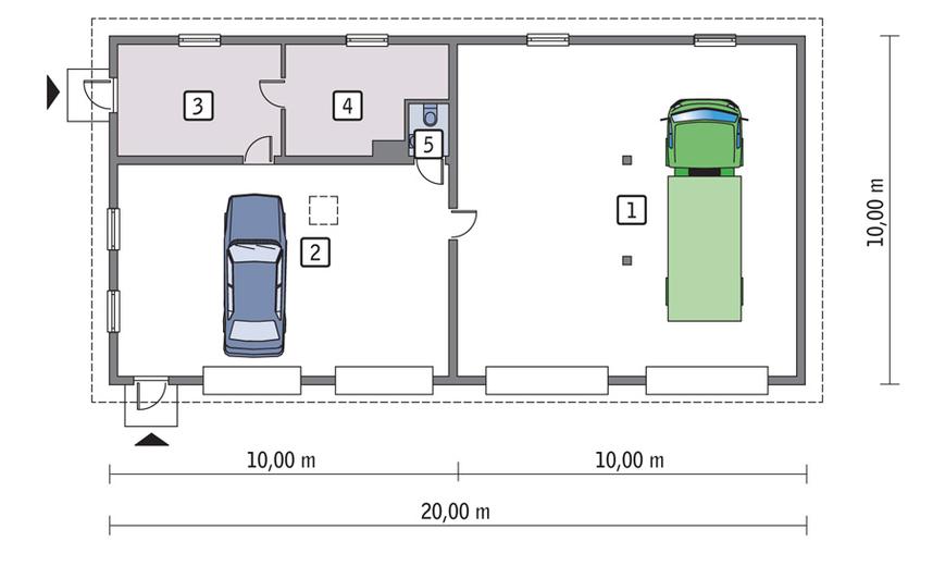 Budynek garażowo-magazynowy GMC52