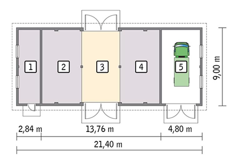 Stodoła z pom. gospodarczym i garażem IGC11a