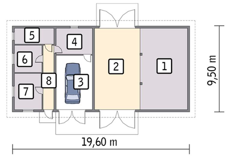 Stodoła z garażem i pomieszczeniami gospodarczymi IGC21