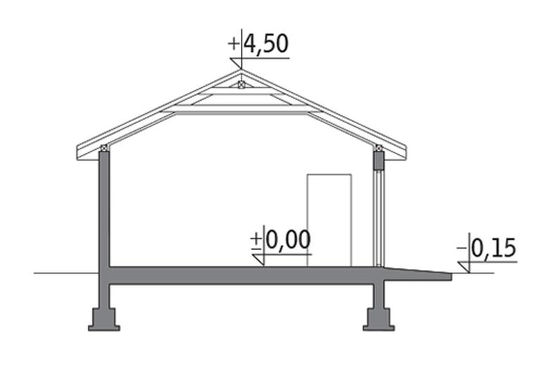 Budynek inwentarsko-gospodarczy z wiatą garażową IGC22