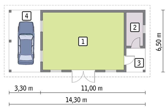 Budynek inwentarsko-gospodarczy z wiatą garażową IGC22