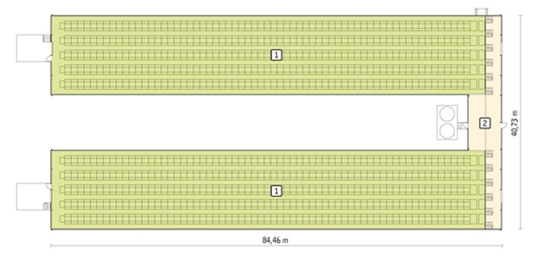 Kurnik dla 100800 kur niosek, w systemie klatkowym