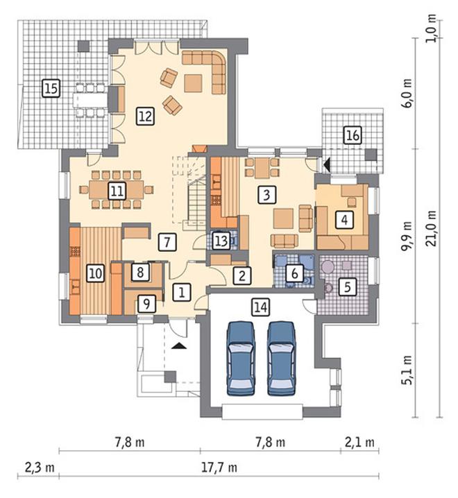 Rodzinna przestrzeń (dwulokalowy) (z wentylacją mechaniczną i rekuperacją)