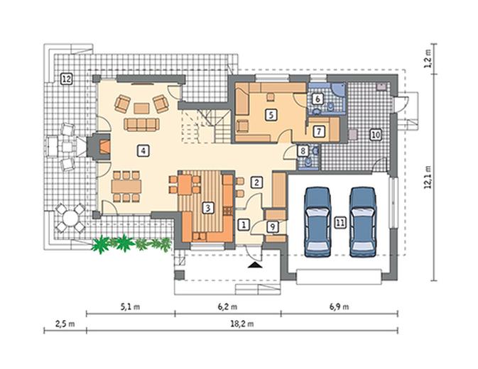 Jasna przestrzeń - wariant V (z wentylacją mechaniczną i rekuperacją)