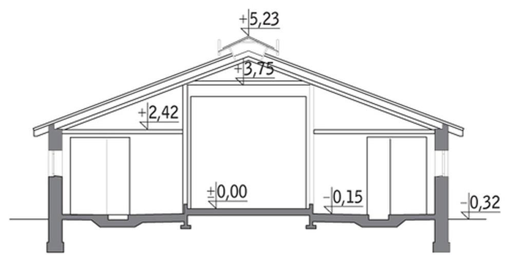 Obora dla 39 krów mlecznych, uwięziowa,  (stanowiskowa) na płytkiej ściółce O03