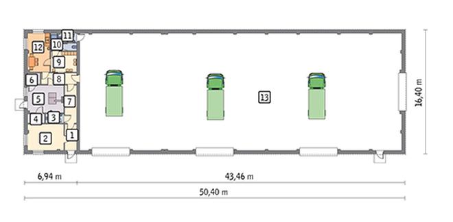 Magazyn z częścią socjalno-biurową PMC17a