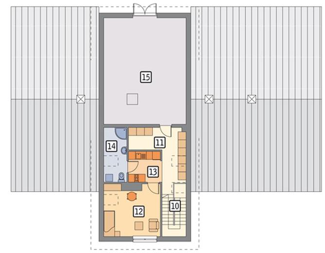Stajnia dla 12 koni z częścią mieszkalną i składową S01