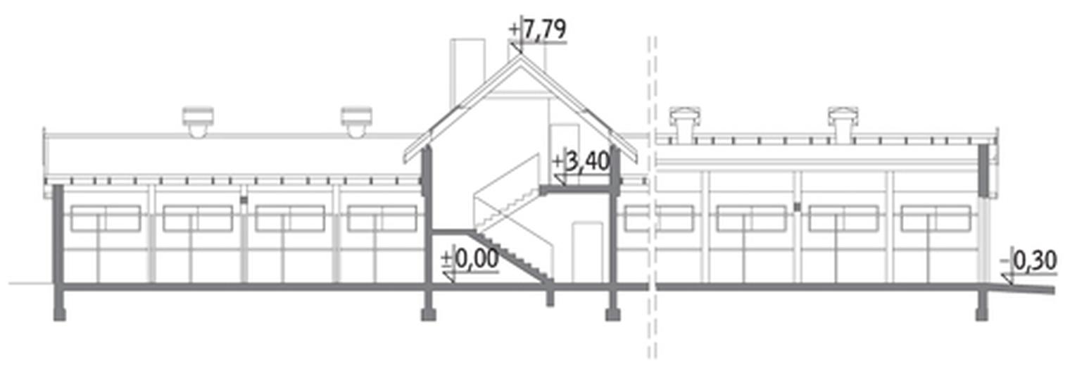 Stajnia dla 16 koni z częścią mieszkalną S01a 
