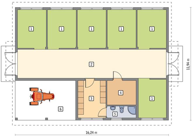 Stajnia dla 6 koni S04a