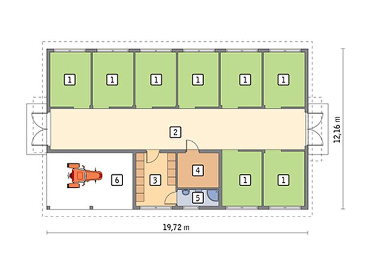 Stajnia dla 8 koni S05a