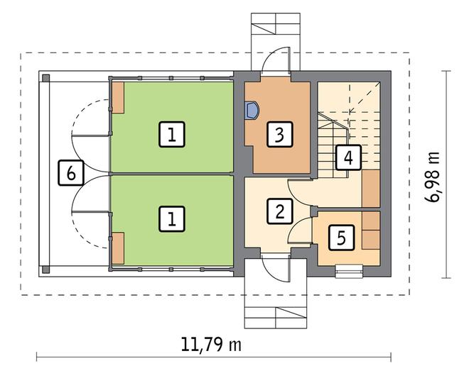 Stajnia dla 2 koni z częścią mieszkalną S08