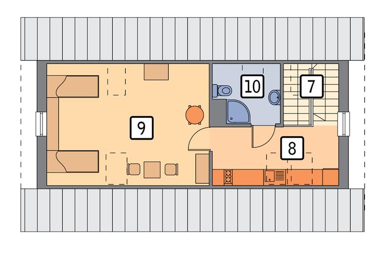 Stajnia dla 2 koni z częścią mieszkalną S08