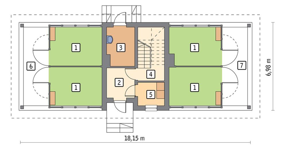 Stajnia dla 4 koni, z częścią mieszkalną S09