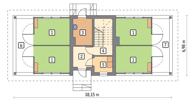 Stajnia dla 4 koni, z częścią mieszkalną S09
