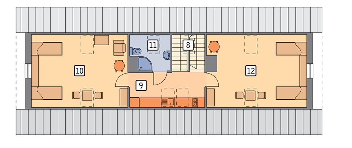 Stajnia dla 4 koni, z częścią mieszkalną S09