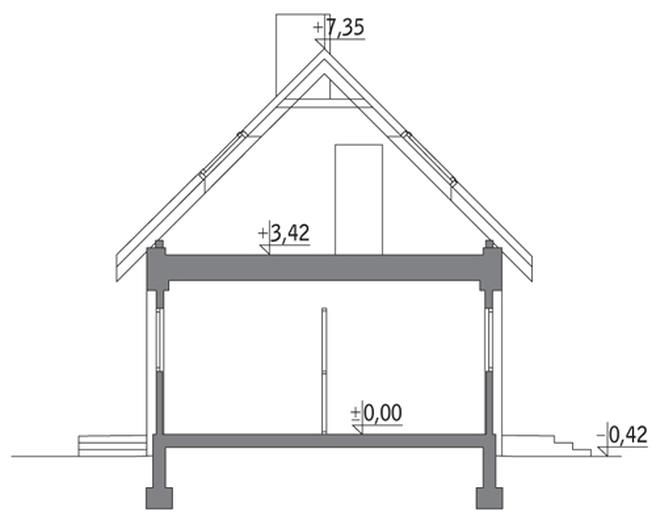 Stajnia dla 2 koni, z częścią mieszkalną S09a