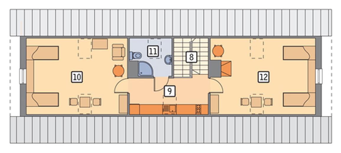 Stajnia dla 2 koni, z częścią mieszkalną S09a