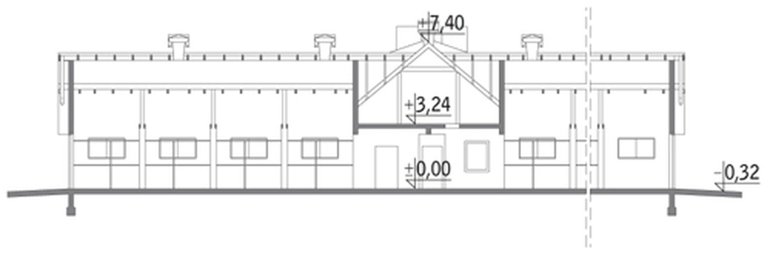 Stajnia dla 17 koni z częścią mieszkalną i poddaszem gospodarczym S10
