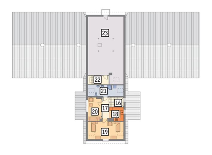 Stajnia dla 17 koni z częścią mieszkalną i poddaszem gospodarczym S10