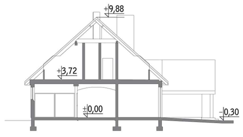 Stajnia dla 10 koni z częścią mieszkalną S16