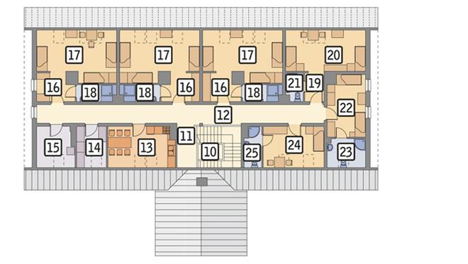 Stajnia dla 10 koni z częścią mieszkalną S16