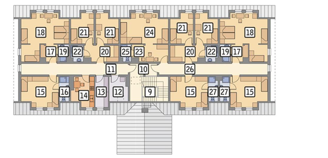 Stajnia dla 14 koni z częścią mieszkalną S16a