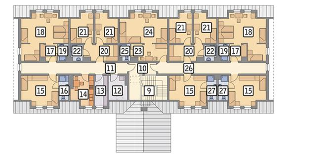 Stajnia dla 14 koni z częścią mieszkalną S16a