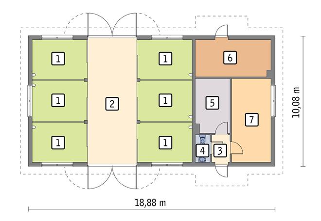 Stajnia dla 6 koni S17