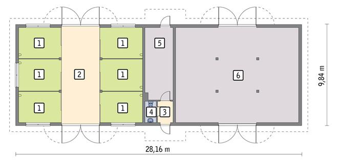 Stajnia dla 6 koni S17a