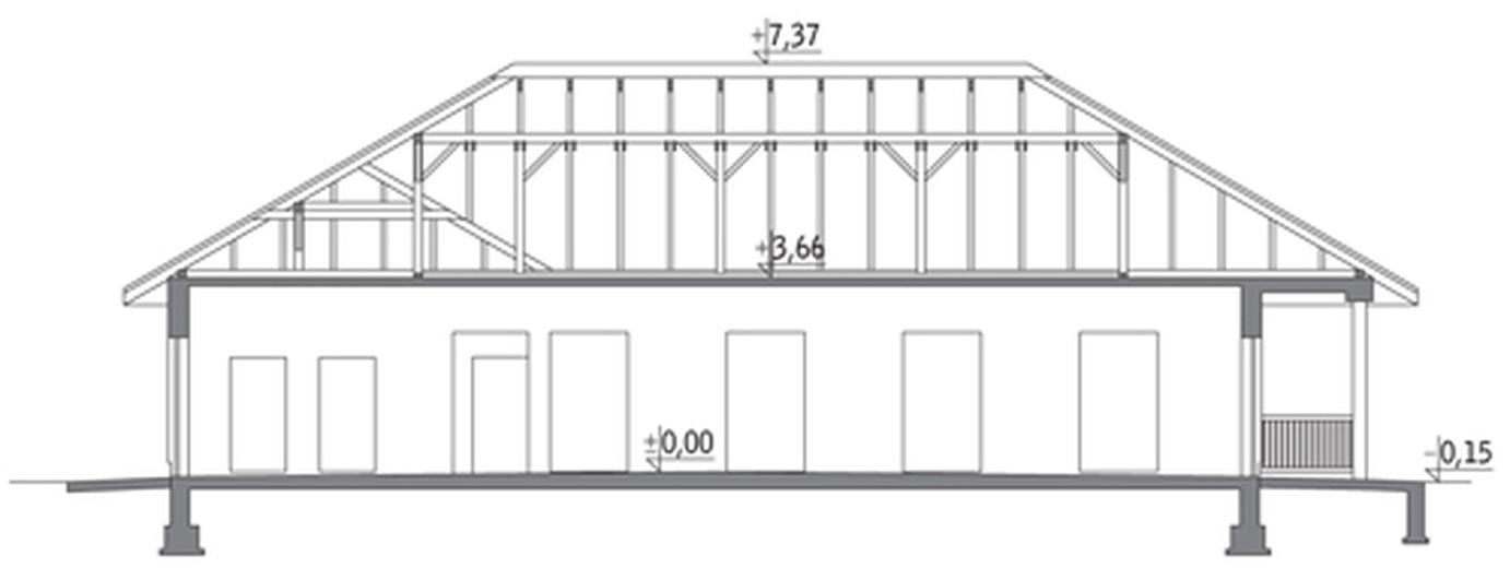 Stajnia dla 10 koni z częścią mieszkalną - rekreacyjną SC06