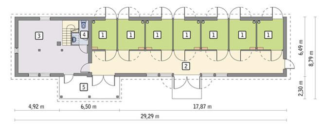 Stajnia dla 7 koni z częścią mieszkalną i poddaszem gospodarczym