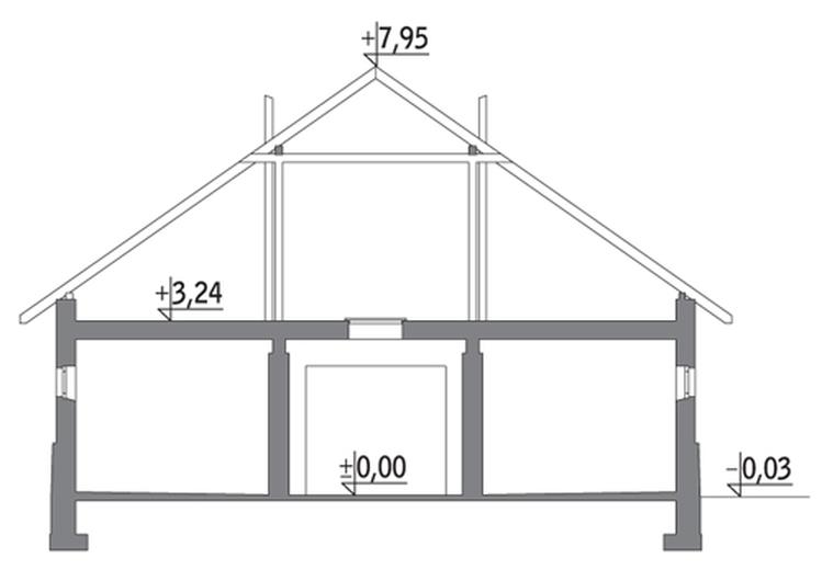Stajnia dla 9 koni z poddaszem gospodarczym SC11