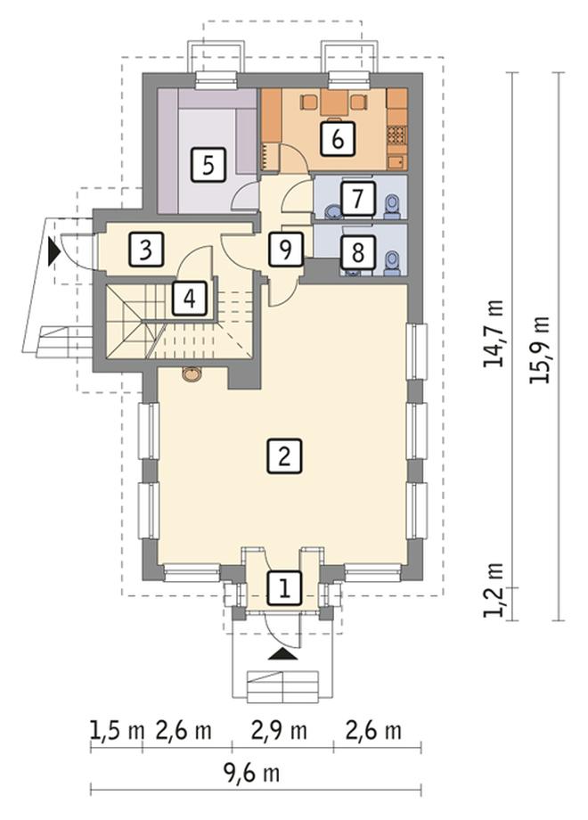 Budynek usługowy z częścią mieszkalną (podpiwniczony) U09