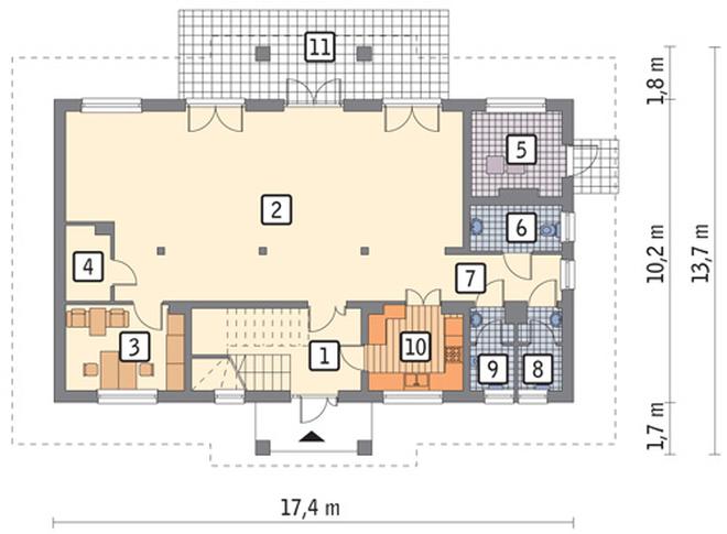 Budynek usługowy z częścią mieszkalną (pokoje gościnne) U23