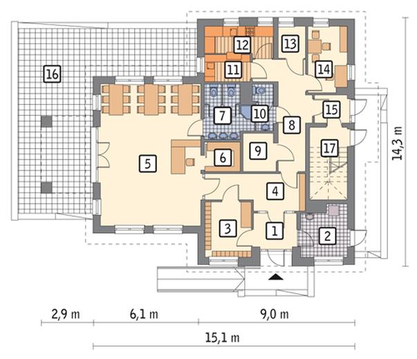Budynek usługowy z częścią mieszkalną (punkt opieki przedszkolnej) U25