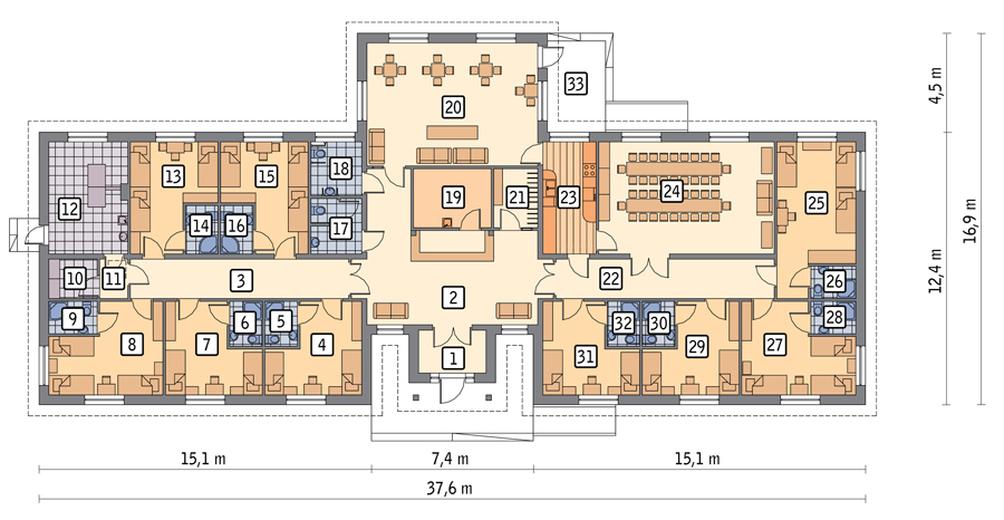 Budynek usługowy (z pokojami gościnnymi) UC07