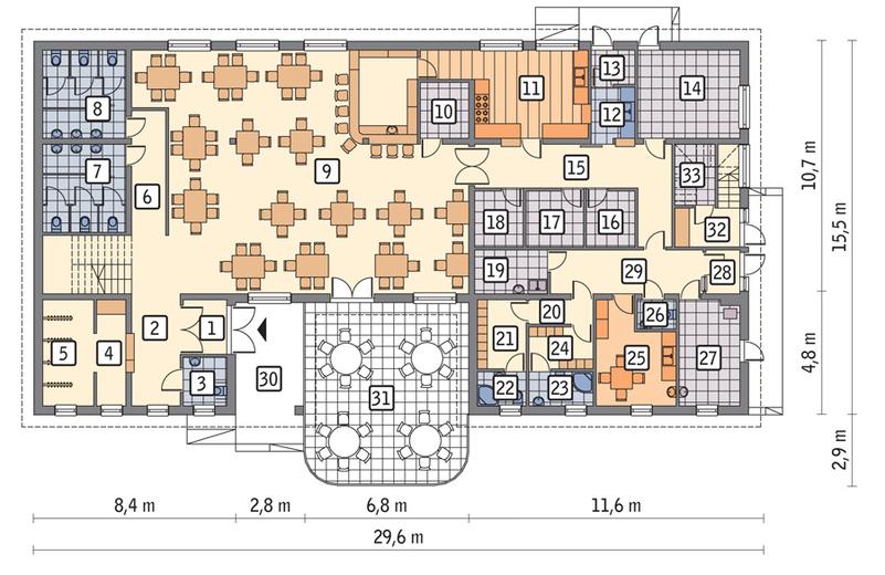 Budynek usługowy z częścią mieszkalną i pokojami gościnnymi UC39